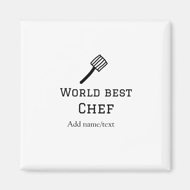 Imã Melhor chef do mundo adicionar nome texto cozinhar (Frente)