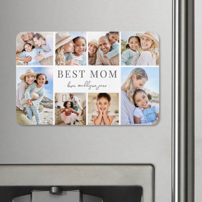 Ímã Melhor Colagem de Fotos da Mamãe (Simple Best Mom Photo Collage Magnet)