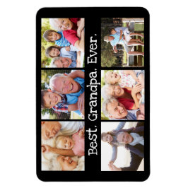 Ímã Melhor Colagem de Fotos do Vovô em Black Modern