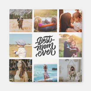 Imã Melhor Colagem de Fotos Personalizada da Mãe