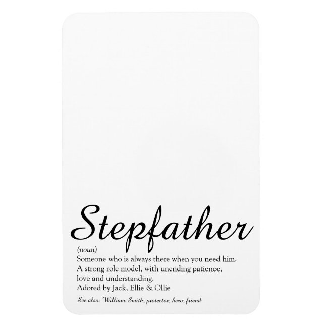 Ímã Melhor Etapa De Todos, Script De Definição Stepdad (Vertical)