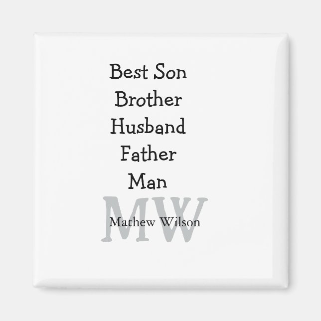 Imã Melhor homem filho marido pai aspas adiciona texto (Frente)