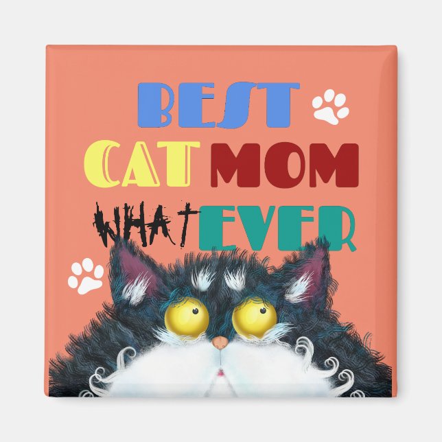 Imã Melhor Mãe De Gato | Bobos De Gato Engraçado (Frente)