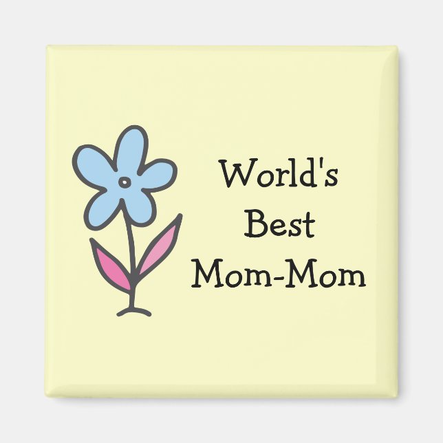 Imã Melhor Mãe do Mundo com Flor (Frente)