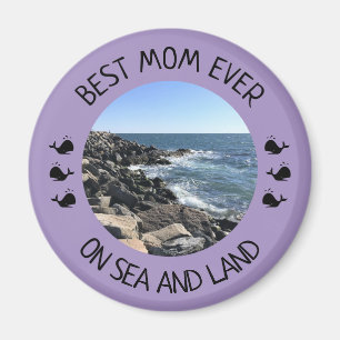 Imã Melhor Mãe do Mundo Foto Oceano Azul