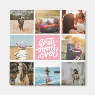 Imã Melhor Mãe Já Personalizada Colagem de Fotos Ros