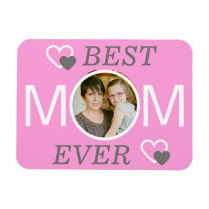 Ímã Melhor Mãe Já Personalizada Foto Rosa