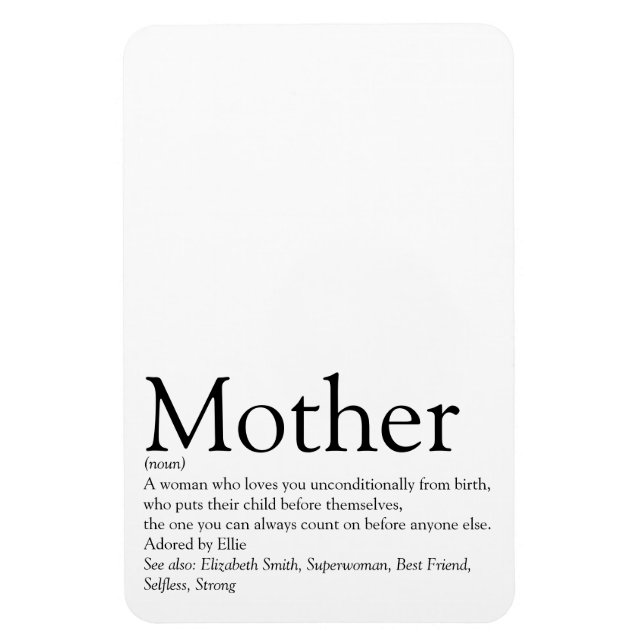 Ímã Melhor Mãe, Mamãe, Definição de Mãe (Vertical)