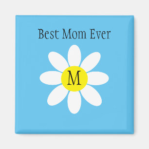 Imã Melhor Mãe Nunca Branca Daisy Sky Blue Solteiro in