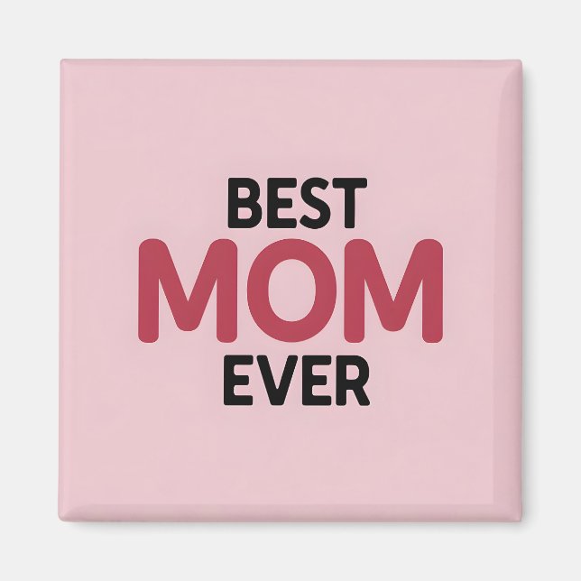 Imã Melhor Mãe Rosa Nunca (Frente)