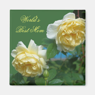 Imã Melhor Mãe, Rosas Amarelas, Foto de Flor Magnet