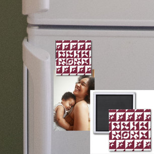 Imã Melhor mãe, vermelho e branco, padrão com estrel