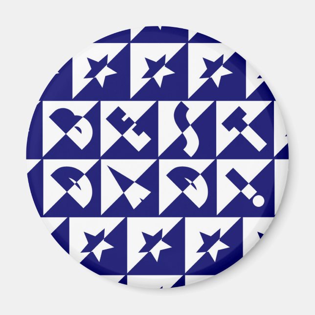 Imã Melhor Padrão de Texto Selvagem do Pai e Estrelas  (Frente)