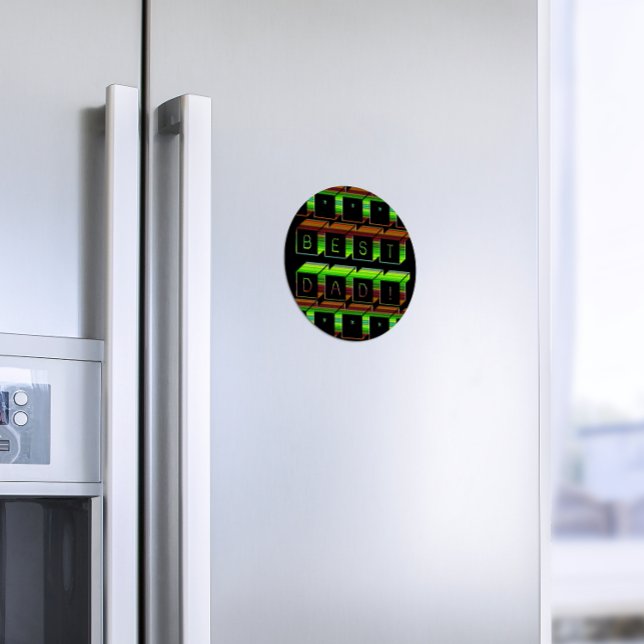 Imã Melhor Pai bloqueia texto castanho e amarelo (Criador carregado)