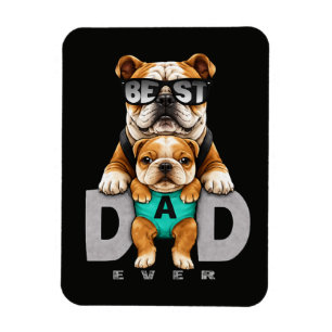 Ímã Melhor Pai Bulldog de Todos os Tempos – Dia dos Pa