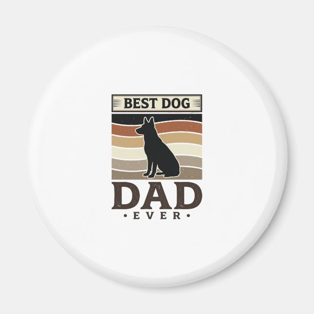 Imã Melhor Pai de Cachorro de Todos os Tempos Design d (Frente)