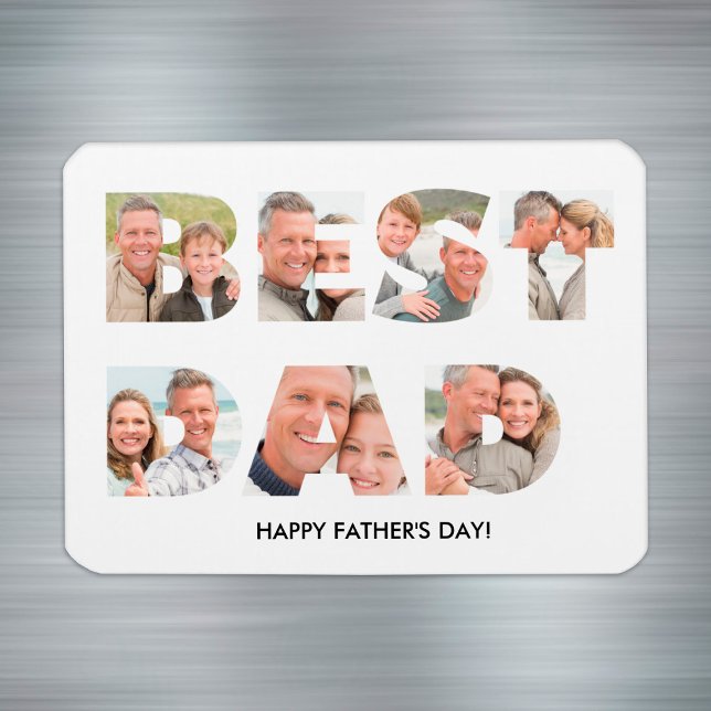 Ímã Melhor Pai de Colagem de Fotografias de Dia de os  (Unique Father's Day Photo Collage Best Dad Magnet
)