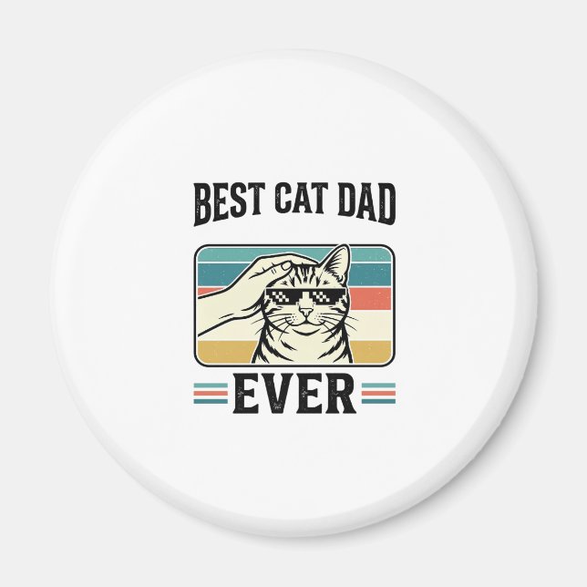 Imã Melhor Pai de Gato de Todos os Tempos Design Vinta (Frente)