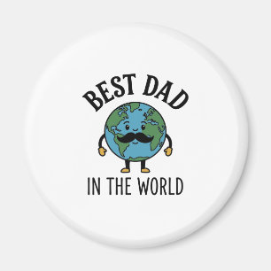 Imã Melhor Pai do Mundo Earth Bigode Camisa Design_