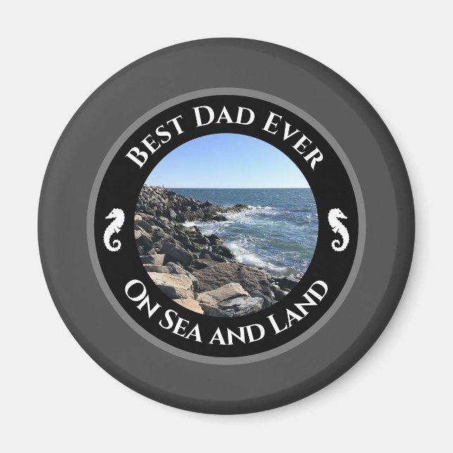 Imã Melhor Pai do Oceano Atlântico Azul - Sede Rochosa (Frente)