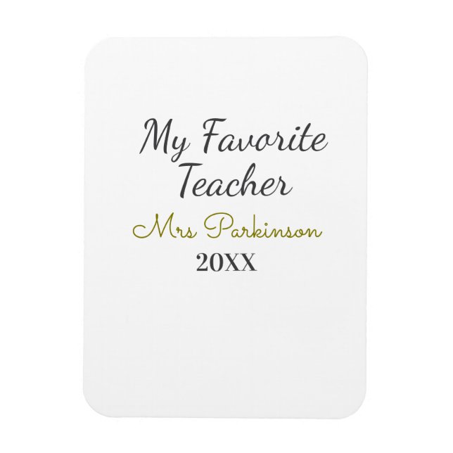 Ímã Melhor professor já acrescentou nome data ano ano  (Vertical)