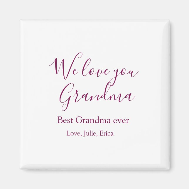 Imã melhor vovó de vovô dama de foto clássico (Frente)