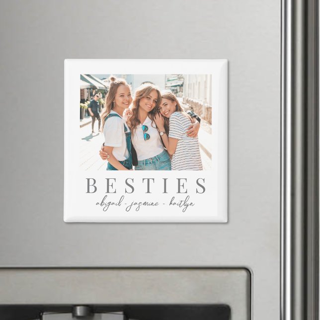 Imã Melhores Amigas Elegantes Foto de Melhor Amiga (Elegant Besties Best Friend Photo magnet )