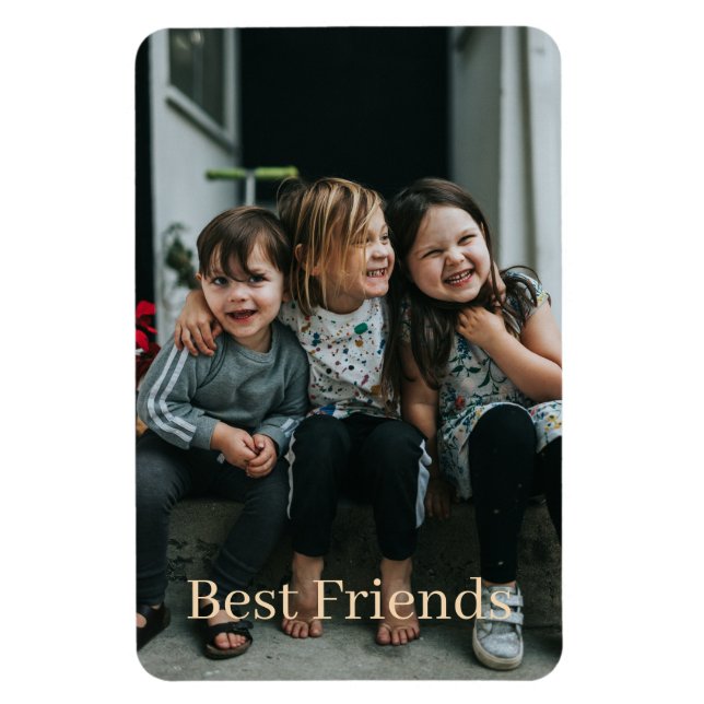 Ímã Melhores Amigos | Modelo de Foto Personalizável e  (Vertical)