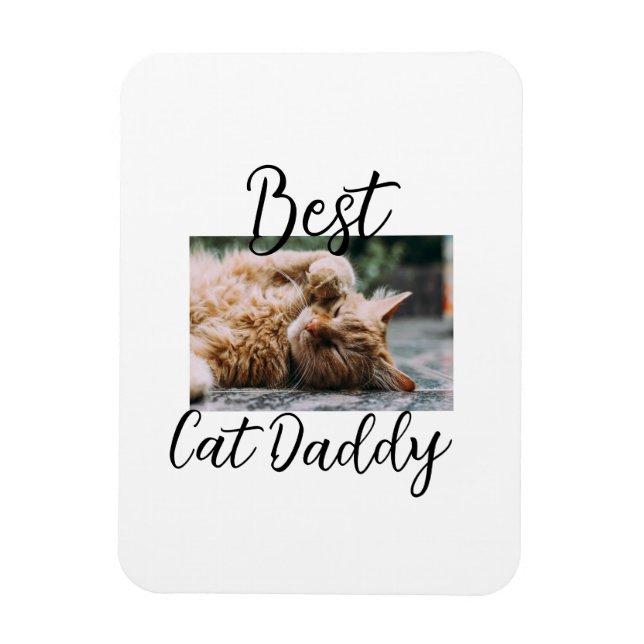 Ímã Melhores pais papai gato foto de estimação simples (Vertical)