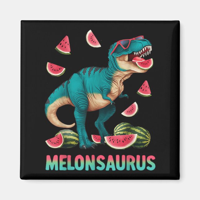 Imã Melonsaurus de Melancia Divertido Dinossauro T Rex (Frente)