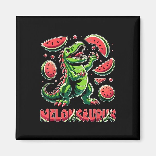 Imã Melonsaurus Watermelon Dinosaur Summer Tropical Va (Frente)