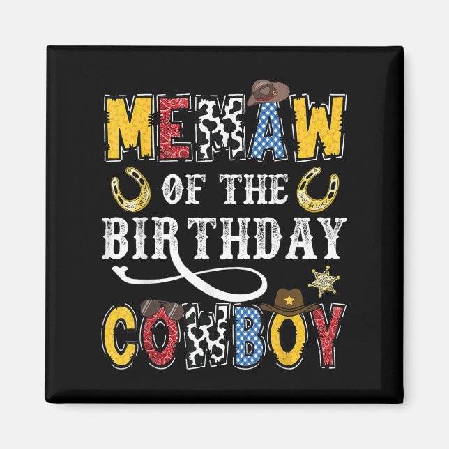Imã Memaw Of The Birthday Cowboy Western Rodeo Memaw  (Frente)