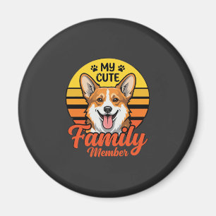 Imã Membro da Família Corgi Fofinho Amante de Cachorro