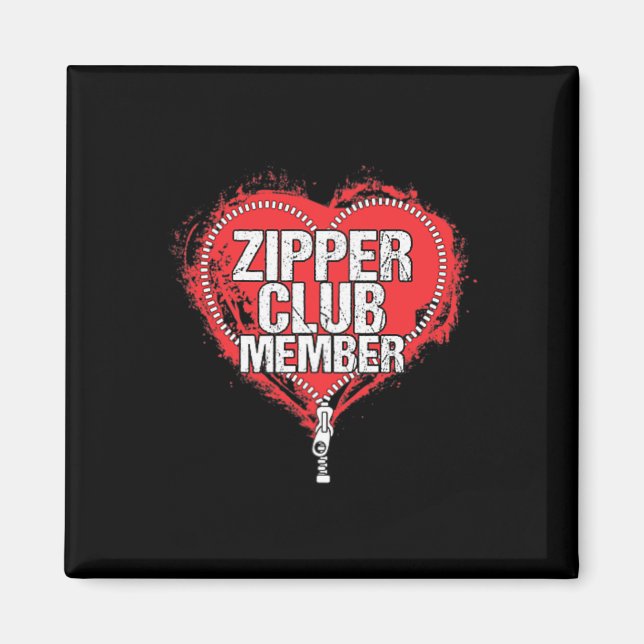 Imã Membro do Clube Zipper Engraçado Humor Funny (Frente)