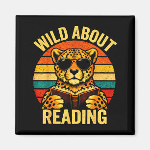 Imã Meme de animal engraçado selvagem sobre ler livro