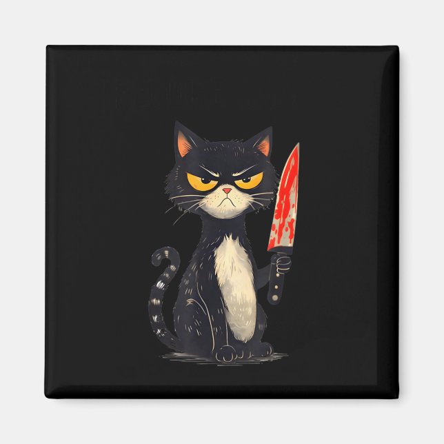 Imã Meme de Gato Engraçado Eu Exijo Design de Lanches  (Frente)