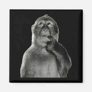 Imã Meme de Macaco Engraçado com Estilo de Arte de Hum