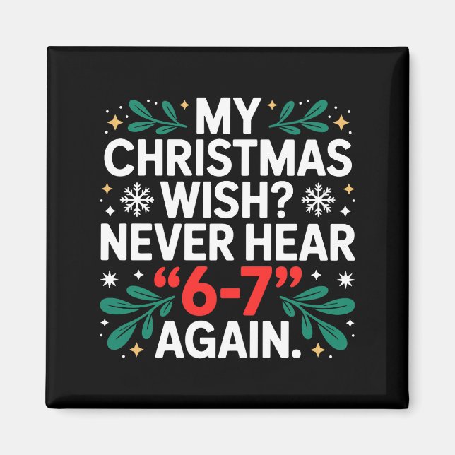 Imã Meme de Matemática 67 Engraçado Seis Sete Natal Al (Frente)