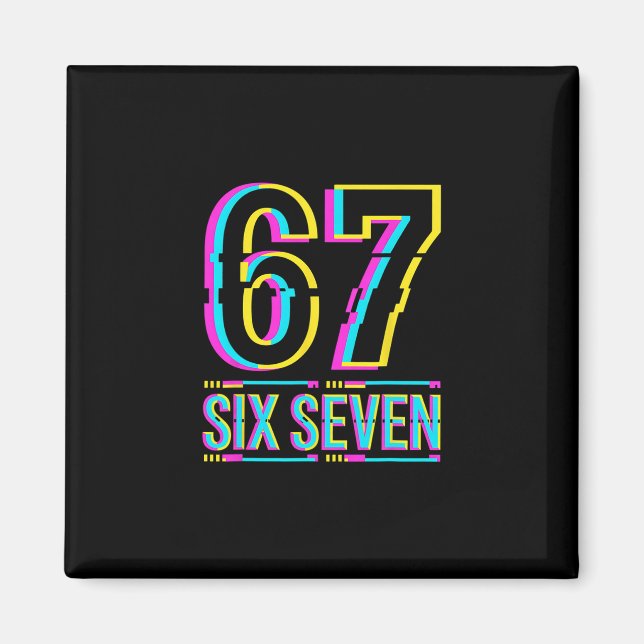 Imã Meme do Gen Alpha Six Seven 6 7 (Frente)