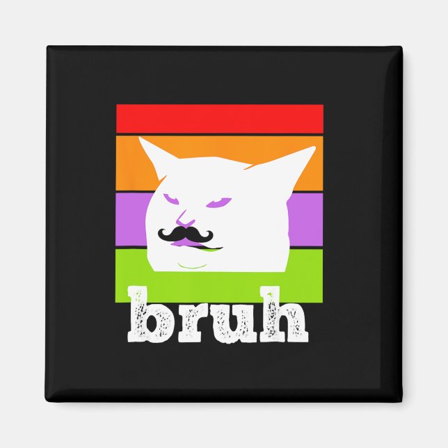 Imã Meme Engraçado Dizendo Bruh com Cat-cinco De Mayo- (Frente)