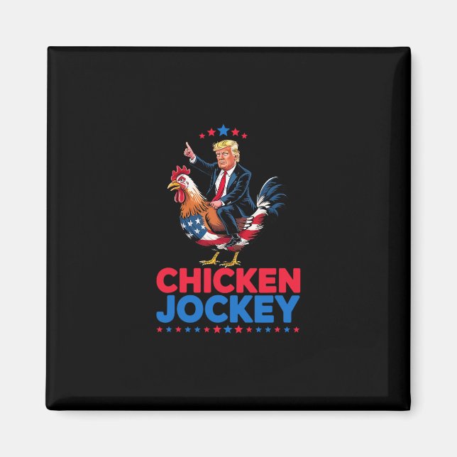 Imã Meme Engraçado do Frango Jóquei Trump (Frente)