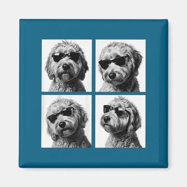 Imã Meme engraçado do Goldendoodle Foto de cabine de f (Frente)