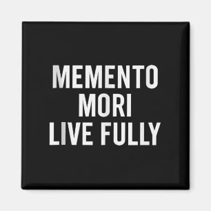 Imã Memento Mori, Live Fully. Estático, Motivacional,