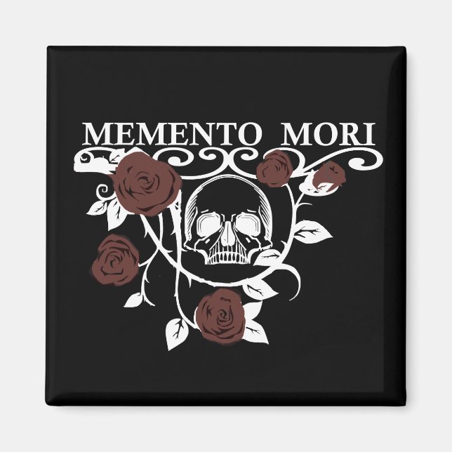 Imã Memento mori rosas vermelhas (Frente)