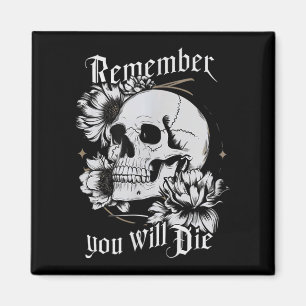 Imã Memento Mori Skull Filosofia Estática Homens Mulhe