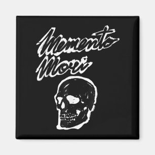 Imã Memento Mori Skull Grunge - Cotação Filosofia