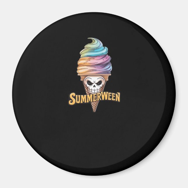 Imã Memória Clássica do Esqueleto do Summerween IceCre (Frente)