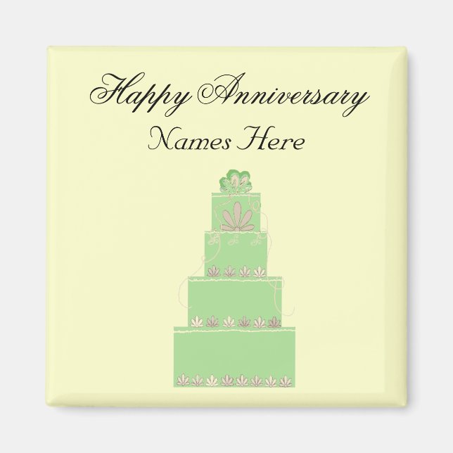Imã Memória de Aniversário de Casamento (Frente)