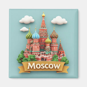 Imã 🧲 Memória de Férias do Horizonte de Moscou Rússia