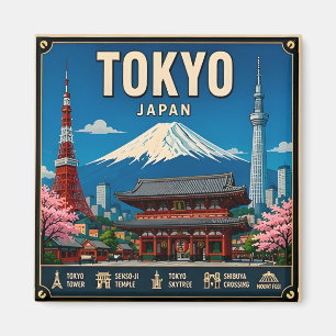 Imã 🧲 Memória de Férias do Horizonte de Tóquio Japão